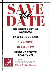 UA Law School Fair January 25th at 10 am Student Center Ballroom